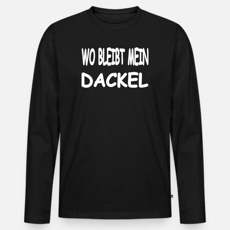 Dackel - Männer Premium Bio Langarmshirt - Schwarz