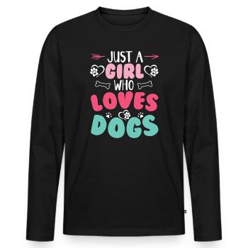 Dogs Dog Lover Dog Owner Gift - Men's Premium Organic Long Sleeve Shirt - black - Front - Nico (187cm)