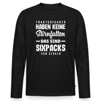 Tractor drivers have no forehead wrinkles - Men's Premium Organic Long Sleeve Shirt - black - Front - Nico (187cm)
