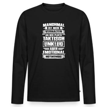 Mon comportement Tennis de table Joueurs de tennis de table - T-shirt manches longues Premium bio Homme - noir - Devant - Nico (187cm)