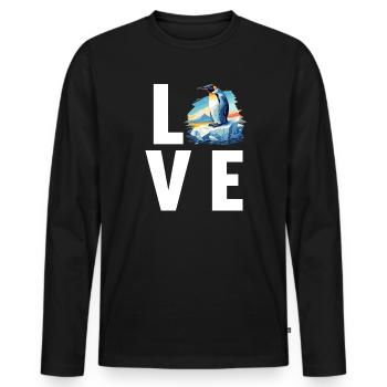 Pinguine Pinguin - Männer Premium Bio Langarmshirt - Schwarz - Vorne - Nico (187cm)
