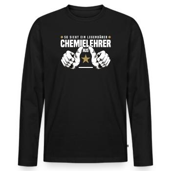 Professeur de chimie - T-shirt manches longues Premium bio Homme - noir - Devant - Nico (187cm)