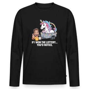Funny If I Won The Lottery You’d Notice Yacht boat - Männer Premium Bio Langarmshirt - Schwarz - Vorne - Nico (187cm)