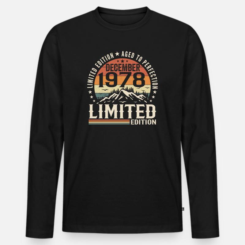 Dezember 1978 - Männer Premium Bio Langarmshirt - Schwarz