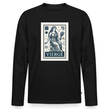 Signe astrologique de la Vierge - Astrologie - T-shirt manches longues Premium bio Homme - noir - Devant - Nico (187cm)