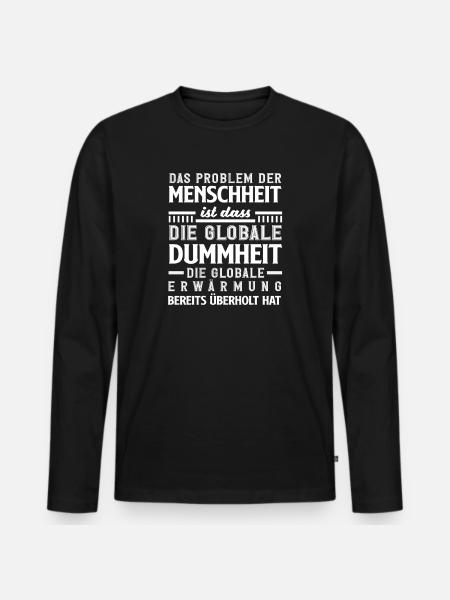 Mots croisés Dire humour - T-shirt manches longues Premium bio Homme - noir