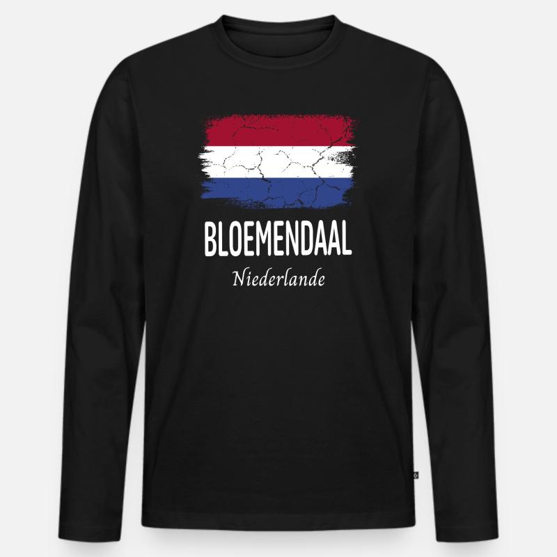 Bloemendaal - Männer Premium Bio Langarmshirt - Schwarz