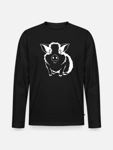 Guinea Pig T-shirt Gift - Men's Premium Organic Long Sleeve Shirt - black