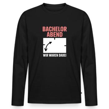 Junggesellenabschied JGA Bachelor Gästebuch - Männer Premium Bio Langarmshirt - Schwarz - Vorne - Nico (187cm)