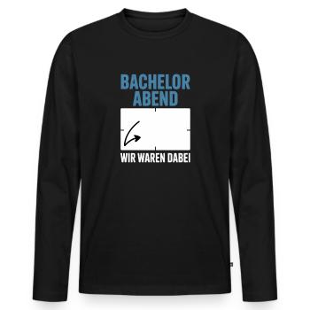 Junggesellenabschied JGA Bachelor Gästebuch - Männer Premium Bio Langarmshirt - Schwarz - Vorne - Nico (187cm)