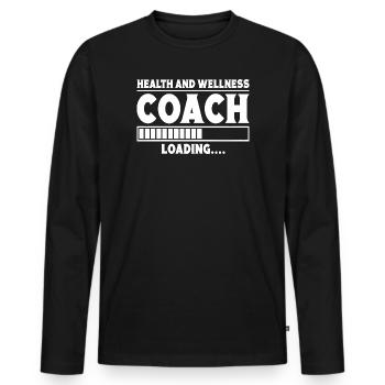 Powerlifting Bodybuilder Wellness Coach Loading - Männer Premium Bio Langarmshirt - Schwarz - Vorne - Nico (187cm)
