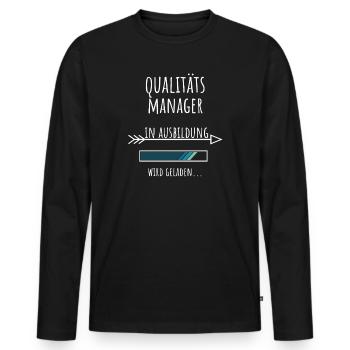 Qualité Management Etudes Métier Responsable Qualité - T-shirt manches longues Premium bio Homme - noir - Devant - Nico (187cm)