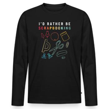 Scrapbook Scrapbooking - T-shirt manches longues Premium bio Homme - noir - Devant - Nico (187cm)