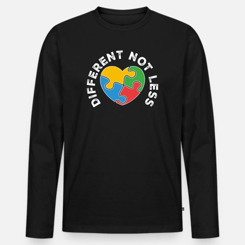 PuzzleHerz Vielfalt vereint Farben - Männer Premium Bio Langarmshirt - Schwarz