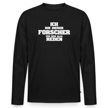 Beruf Forscher - Männer Premium Bio Langarmshirt - Schwarz - Vorne - Nico (187cm)