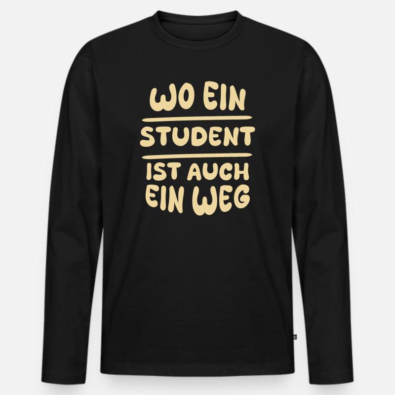 Student als Student - Männer Premium Bio Langarmshirt - Schwarz