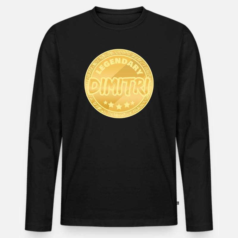 Dimitri - Männer Premium Bio Langarmshirt - Schwarz
