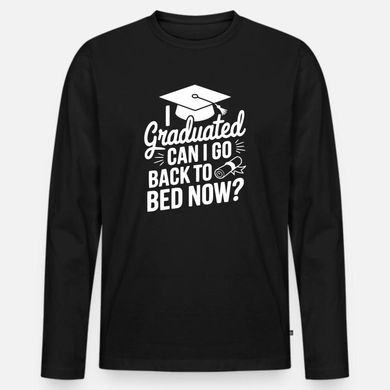 Lustiges Abschlusszitat Absolvent - Männer Premium Bio Langarmshirt - Schwarz