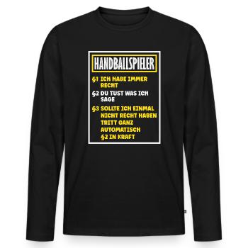 Handball Joueurs Handball Handball Cadeaux - T-shirt manches longues Premium bio Homme - noir - Devant - Nico (187cm)