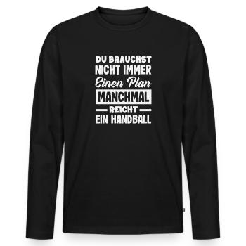 Handball Joueurs Handball Handball Cadeaux - T-shirt manches longues Premium bio Homme - noir - Devant - Nico (187cm)