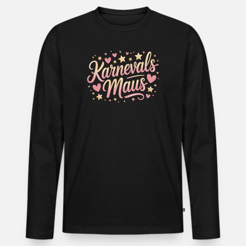 Karnevalsmaus Karneval Köln Kölner Karnevals Maus - Männer Premium Bio Langarmshirt - Schwarz