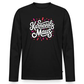 Souris de carnaval Souris de Cologne Souris de carnaval - T-shirt manches longues Premium bio Homme - noir - Devant - Nico (187cm)