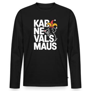 Souris de carnaval Souris de Cologne Souris de carnaval - T-shirt manches longues Premium bio Homme - noir - Devant - Nico (187cm)