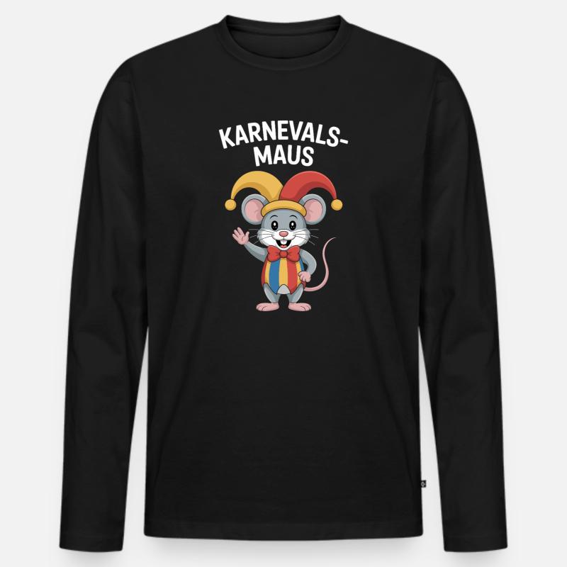 Karnevalsmaus Karneval Köln Kölner Karnevals Maus - Männer Premium Bio Langarmshirt - Schwarz