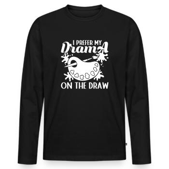 Funny Artist Painter I Prefer My Drama On Draw - Männer Premium Bio Langarmshirt - Schwarz - Vorne - Nico (187cm)