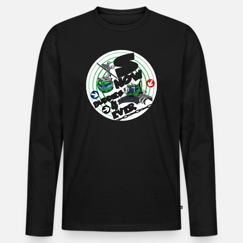 Nr. 1423-snow_buddies_groen - Männer Premium Bio Langarmshirt - Schwarz