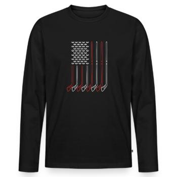 Para Eishockey Handicap - Männer Premium Bio Langarmshirt - Schwarz - Vorne - Nico (187cm)