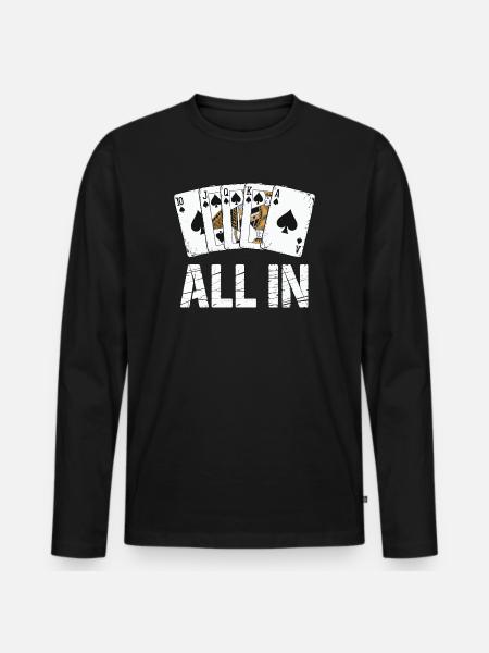 Poker Royal Flush - Conception ALL IN - T-shirt manches longues Premium bio Homme - noir