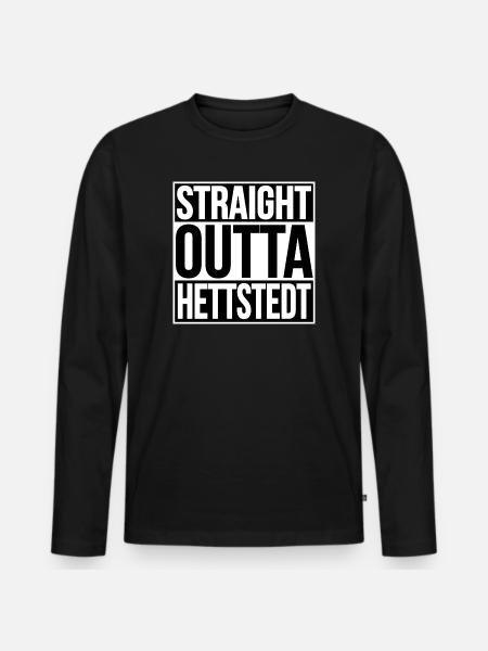STRAIGHT OUTTA Hettstedt - Men's Premium Organic Long Sleeve Shirt - black