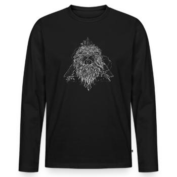 Lion Leo - Signe du zodiaque - T-shirt manches longues Premium bio Homme - noir - Devant - Nico (187cm)