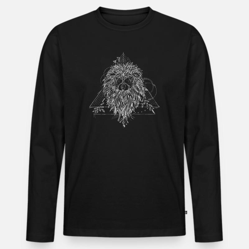 Löwe Löwe - Sternzeichen - Männer Premium Bio Langarmshirt - Schwarz