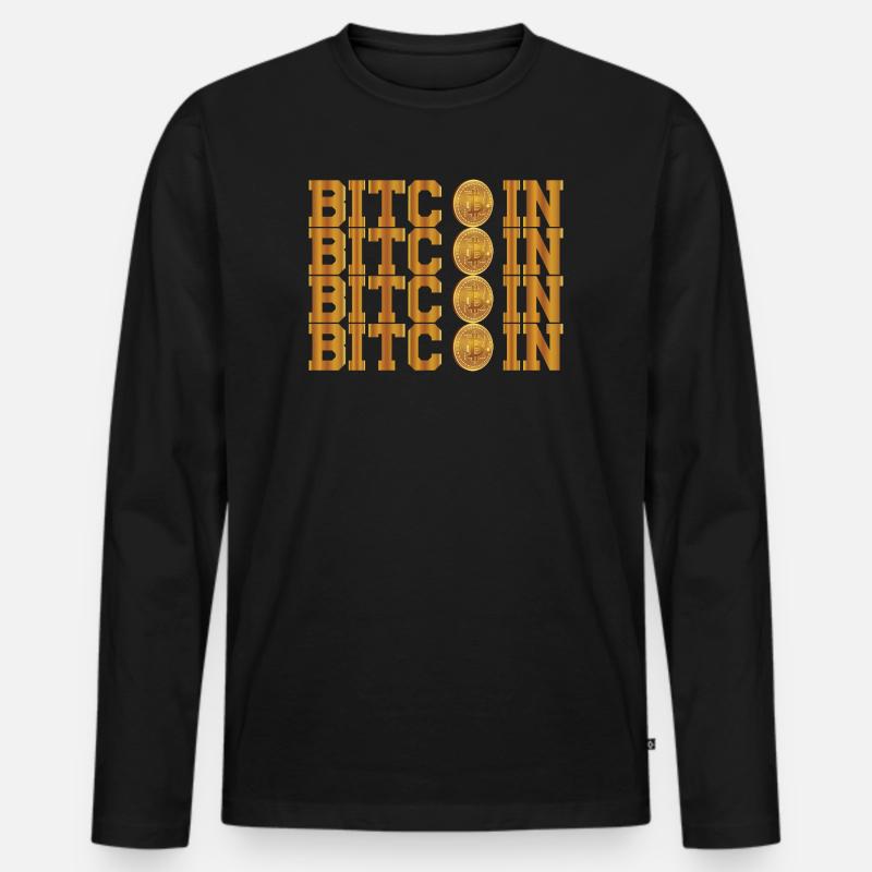 Bitcoin - Männer Premium Bio Langarmshirt - Schwarz