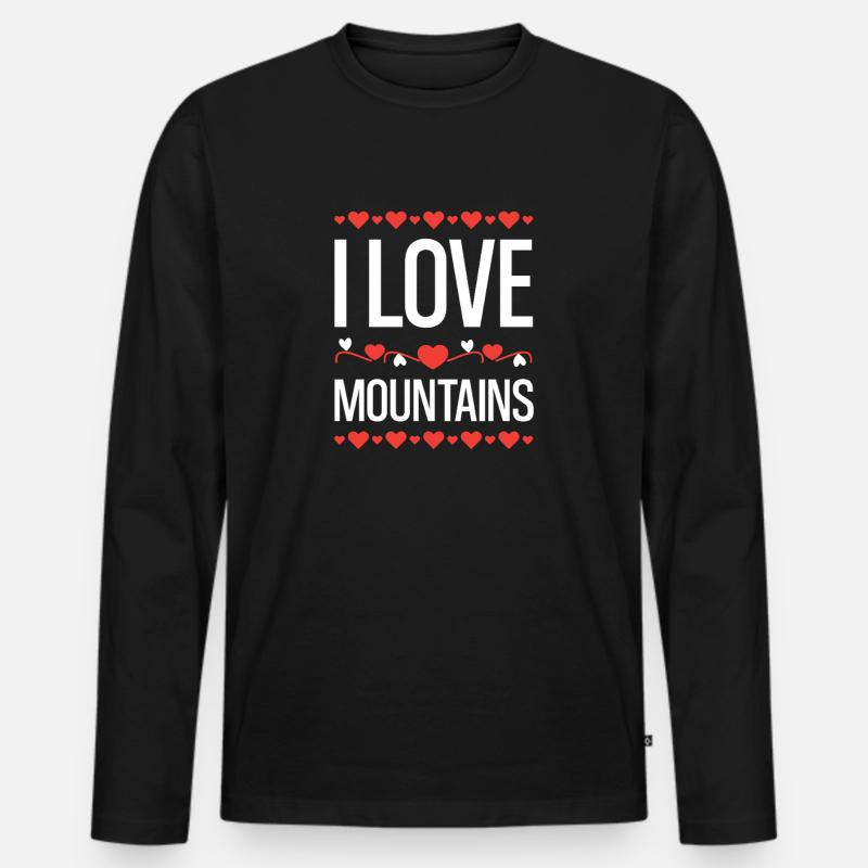 Ich liebe Berge  - Männer Premium Bio Langarmshirt - Schwarz