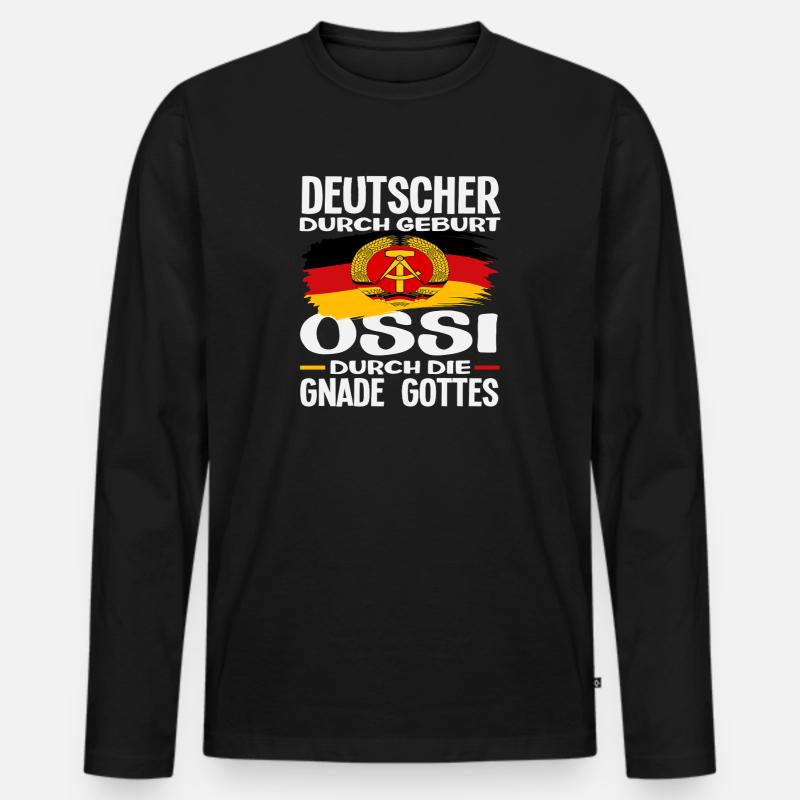 Gnade Gottes Ossi Spruch DDR Stolz - Männer Premium Bio Langarmshirt - Schwarz