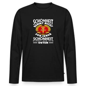 La beauté vient de la RDA d’Ossi Spruch - T-shirt manches longues Premium bio Homme - noir - Devant - Nico (187cm)