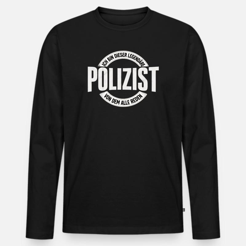 Legendärer Polizist - Männer Premium Bio Langarmshirt - Schwarz
