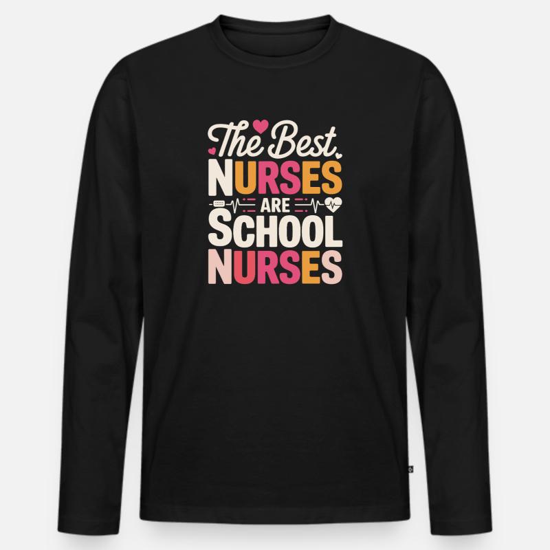  Die Besten Krankenschwestern Sind - Männer Premium Bio Langarmshirt - Schwarz