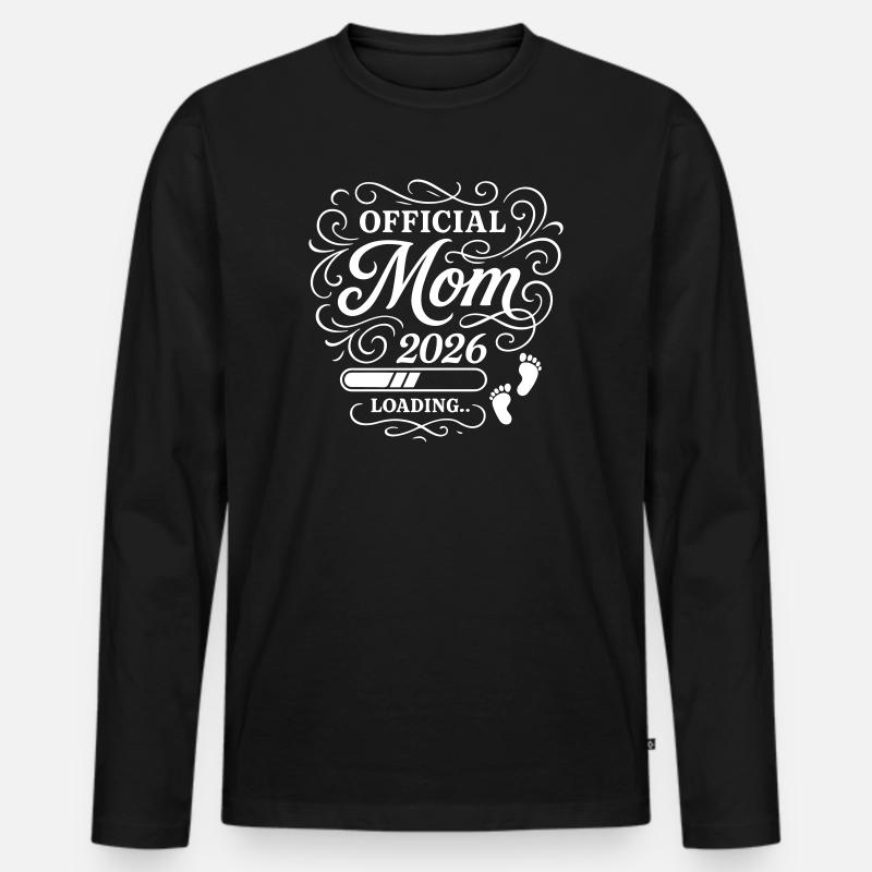 Mom 2026 Mama Loading - Männer Premium Bio Langarmshirt - Schwarz