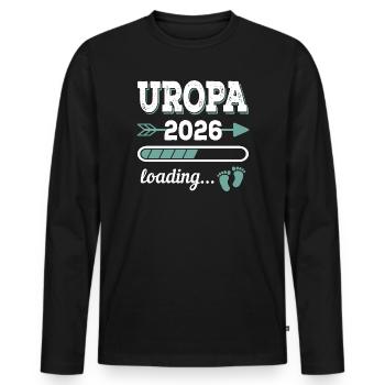 Great-Grandpa 2026 Loading Great-Grandfather-to-be Gift - Men's Premium Organic Long Sleeve Shirt - black - Front - Nico (187cm)