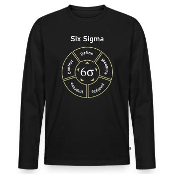 Six Sigma Processus Définir Mesurer - T-shirt manches longues Premium bio Homme - noir - Devant - Nico (187cm)