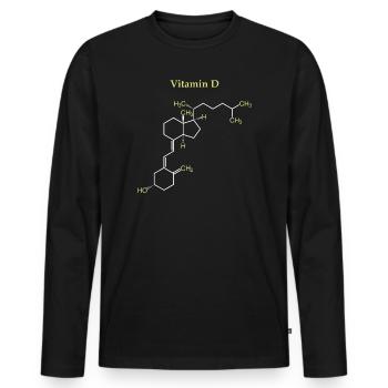 Structure Vitamine D - T-shirt manches longues Premium bio Homme - noir - Devant - Nico (187cm)