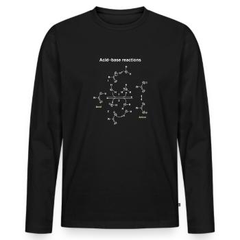 Acid-base reactions shown - Men's Premium Organic Long Sleeve Shirt - black - Front - Nico (187cm)