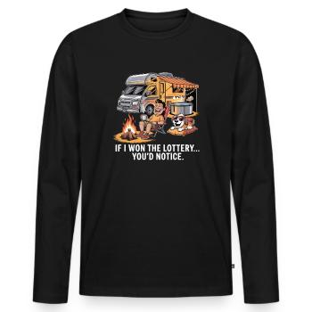 Funny If I Won The Lottery You’d Notice Yacht boat - Männer Premium Bio Langarmshirt - Schwarz - Vorne - Nico (187cm)
