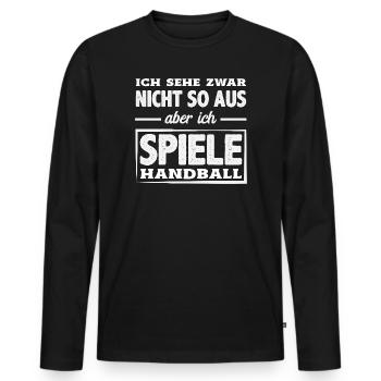 Handball Joueurs Handball Handball Cadeaux - T-shirt manches longues Premium bio Homme - noir - Devant - Nico (187cm)