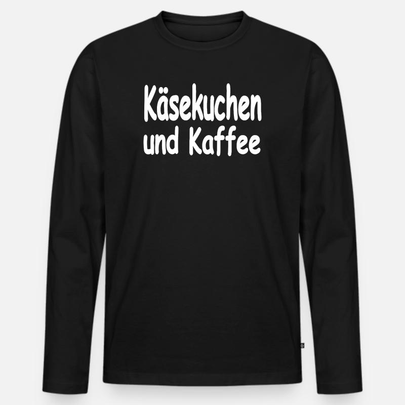 Käsekuchen - Männer Premium Bio Langarmshirt - Schwarz