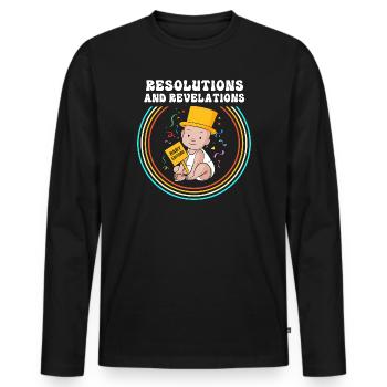 Gender Reveal New Year - Men's Premium Organic Long Sleeve Shirt - black - Front - Nico (187cm)